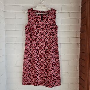 Talbots Petites Sleeveless Sheath Dress Navy Pink Women’s Size 4 Petite
